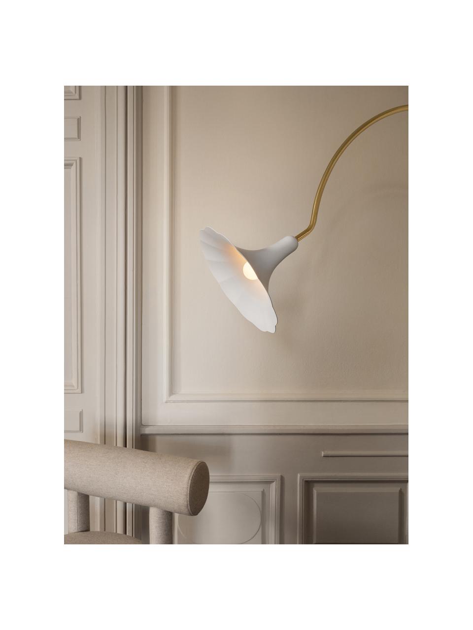 Große Bogenlampe Petalii, Weiß, Goldfarben, H 170 cm