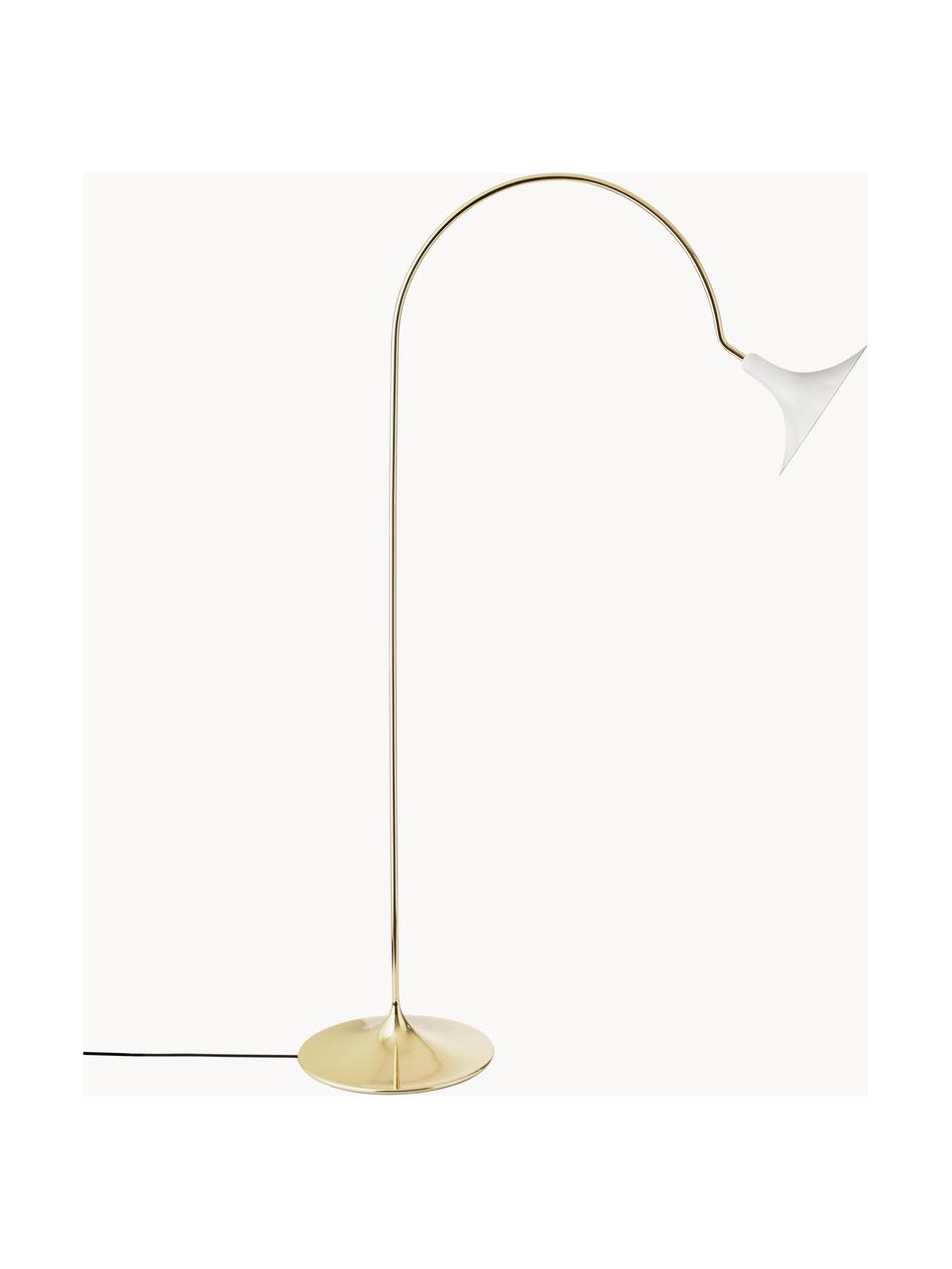 Große Bogenlampe Petalii, Weiß, Goldfarben, H 170 cm