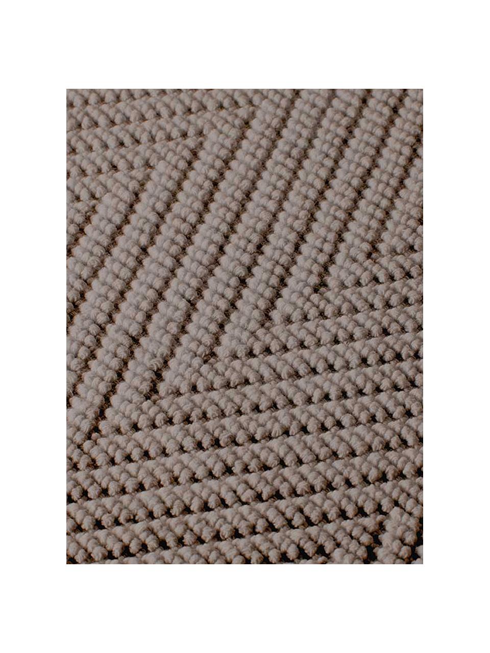 Badvorleger Soft Cotton mit Fischgrätmuster, 100% Baumwolle, Taupe, 60 x 100 cm