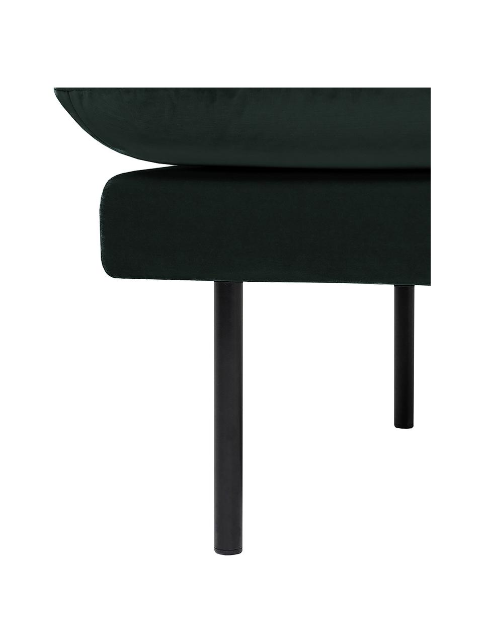 Reposapiés puf de terciopelo Moby, Tapizado: terciopelo (poliéster de , Estructura: madera de pino maciza, Patas: metal con pintura en polv, Terciopelo verde oscuro, An 78 x F 78 cm