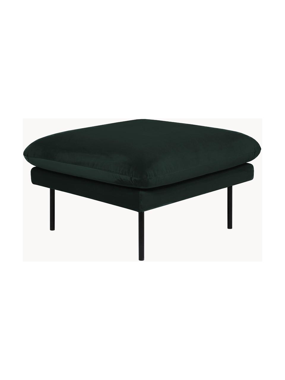 Reposapiés puf de terciopelo Moby, Tapizado: terciopelo (poliéster de , Estructura: madera de pino maciza, Patas: metal con pintura en polv, Terciopelo verde oscuro, An 78 x F 78 cm