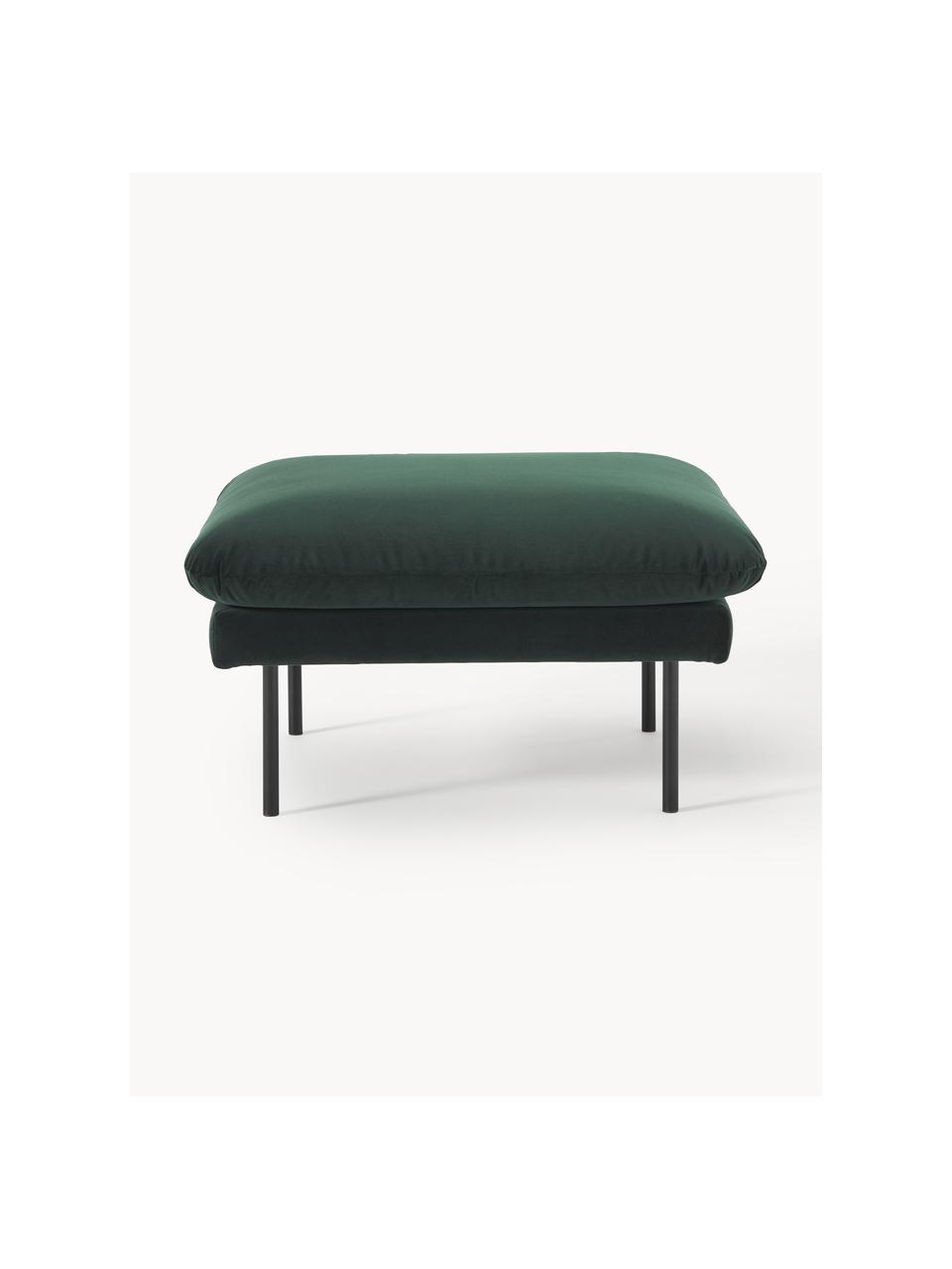 Reposapiés puf de terciopelo Moby, Tapizado: terciopelo (poliéster de , Estructura: madera de pino maciza, Patas: metal con pintura en polv, Terciopelo verde oscuro, An 78 x F 78 cm