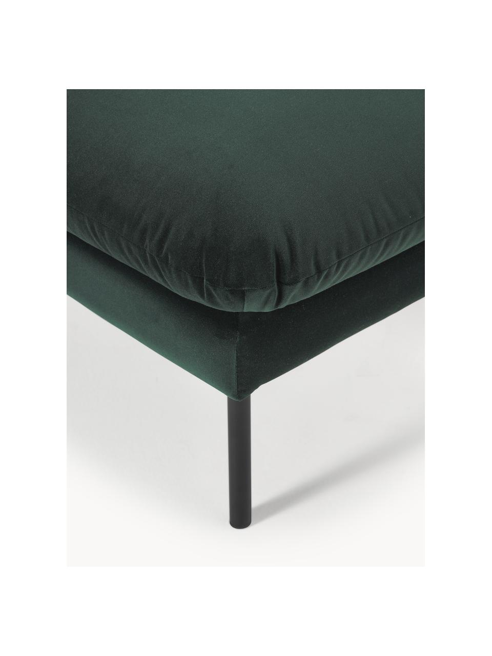 Reposapiés puf de terciopelo Moby, Tapizado: terciopelo (poliéster de , Estructura: madera de pino maciza, Patas: metal con pintura en polv, Terciopelo verde oscuro, An 78 x F 78 cm