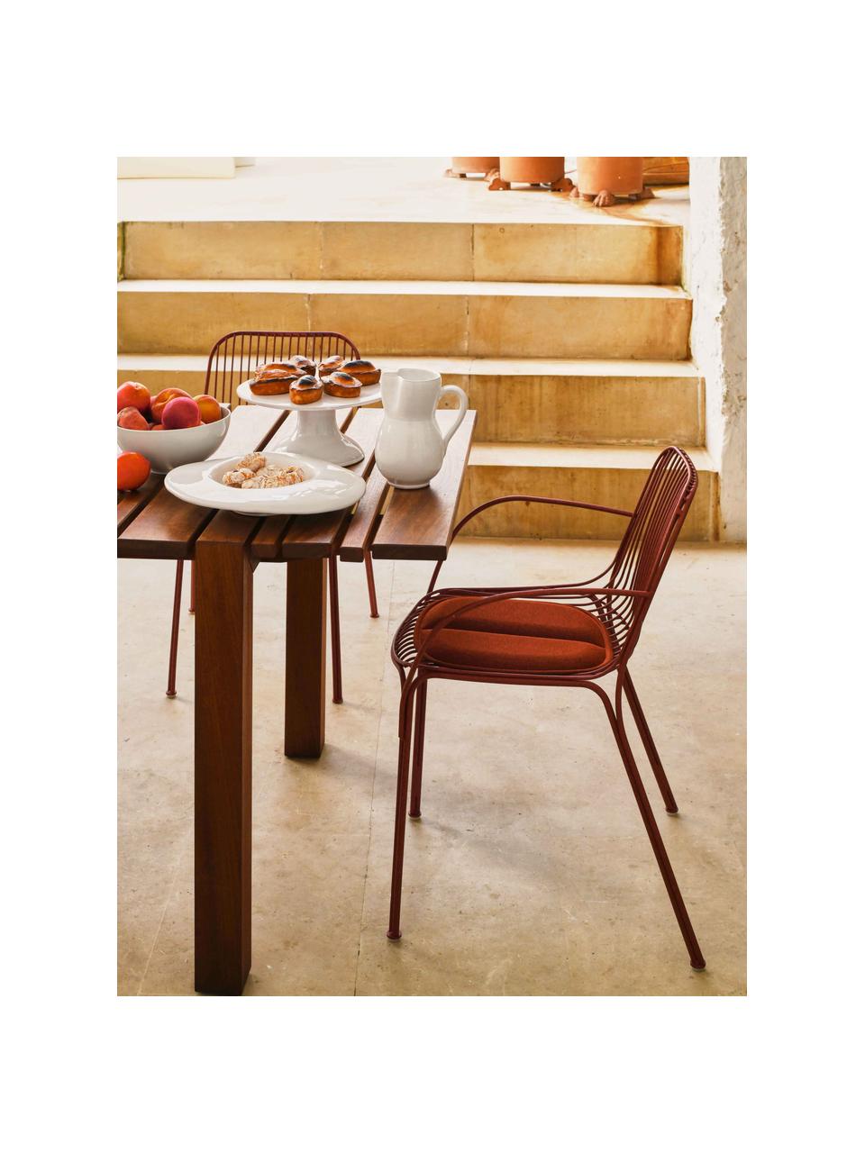 Silla para exterior con cojín Hiray, Tapizado: fibra sintética con cara , Rojo indio, An 53 x F 55 cm