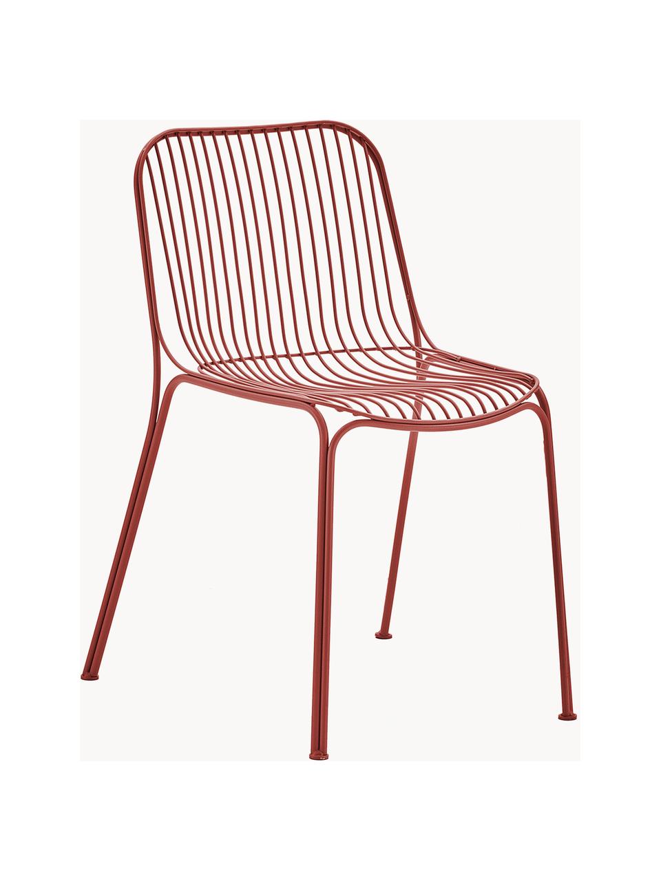 Chaise de jardin Hiray, Acier galvanisé, laqué, Rouge, larg. 53 x prof. 55 cm