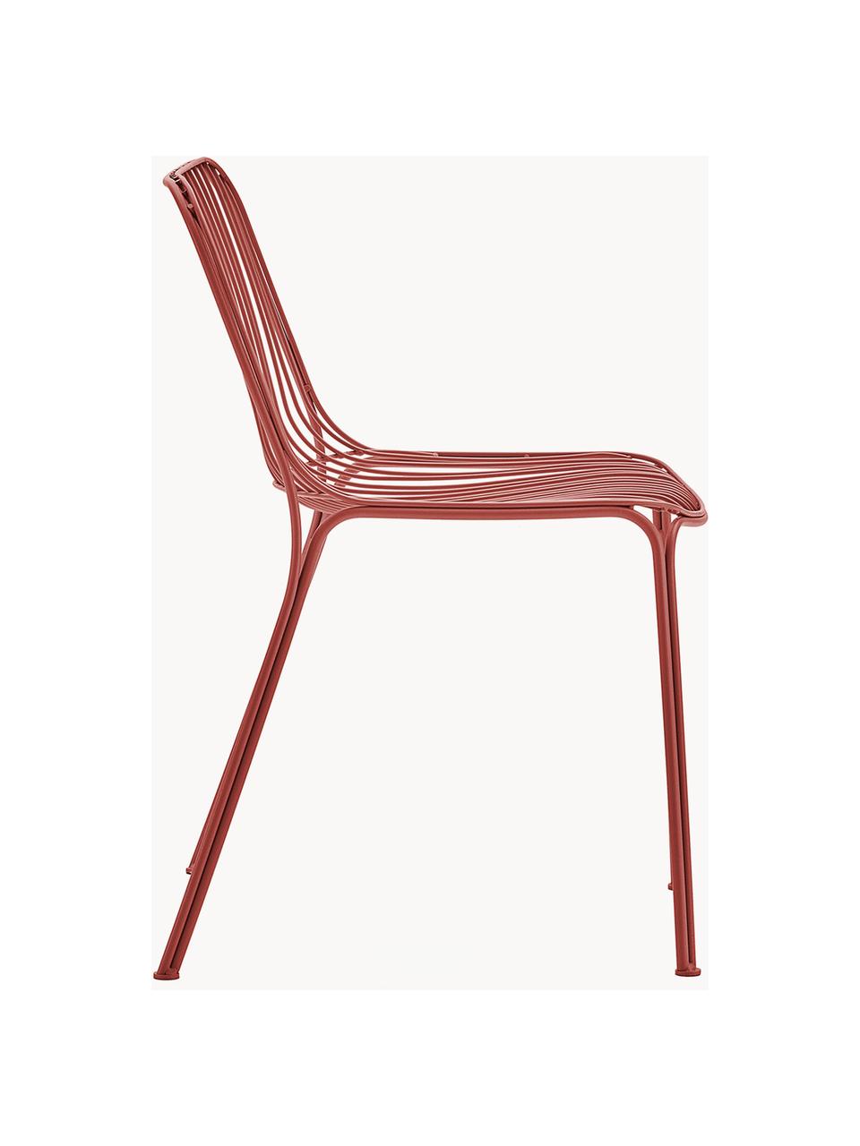 Záhradná stolička Hiray, Pozinkovaná oceľ, lakovaná, Červená, Š 53 x H 55 cm
