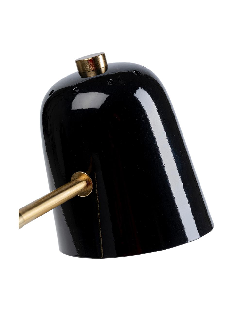 Lámpara de escritorio de diseño Clive, Pantalla: acero con pintura en polv, Estructura: acero, latón, Latón, negro, An 27 x Al 56 cm