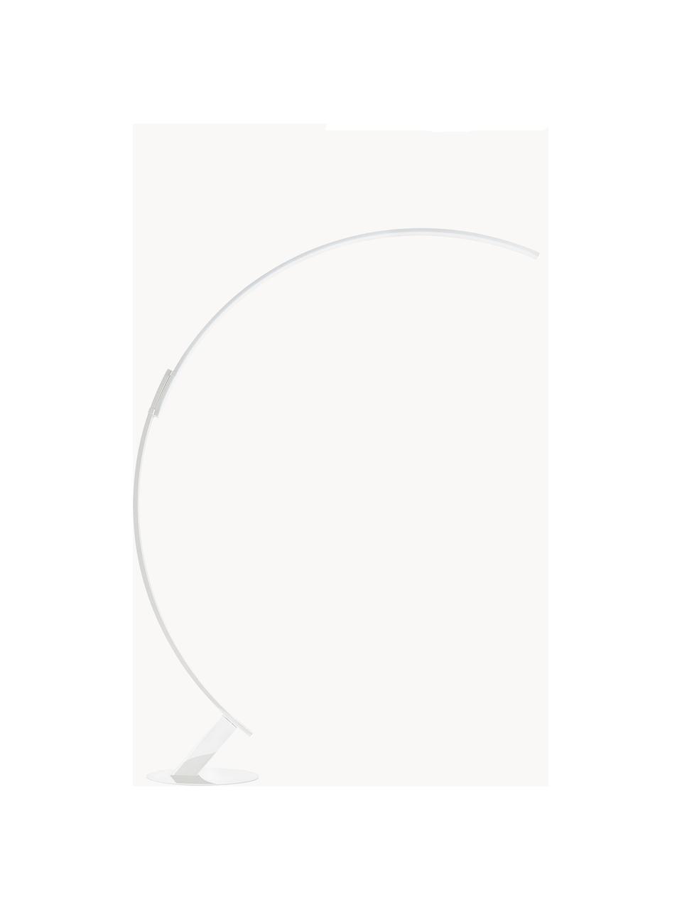 Lampada da terra a LED con luce regolabile Kyudo, Struttura: alluminio rivestito, Bianco, Alt. 212 cm