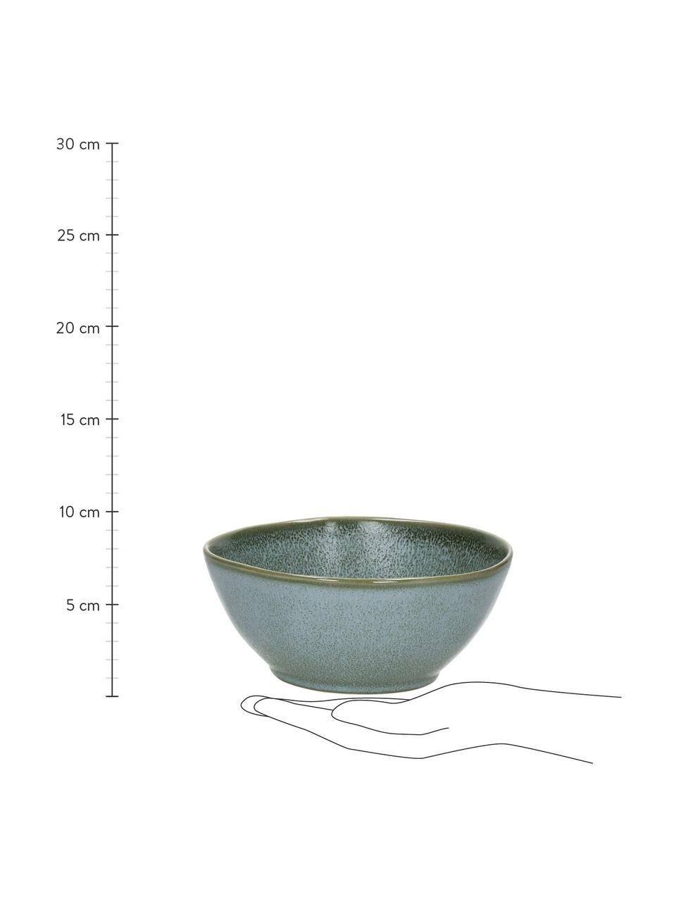 Schalen Neboa aus Steingut mit effektvoller Glasur, 6 Stück, Steingut, Grau, Blau, Ø 17 x H 9 cm