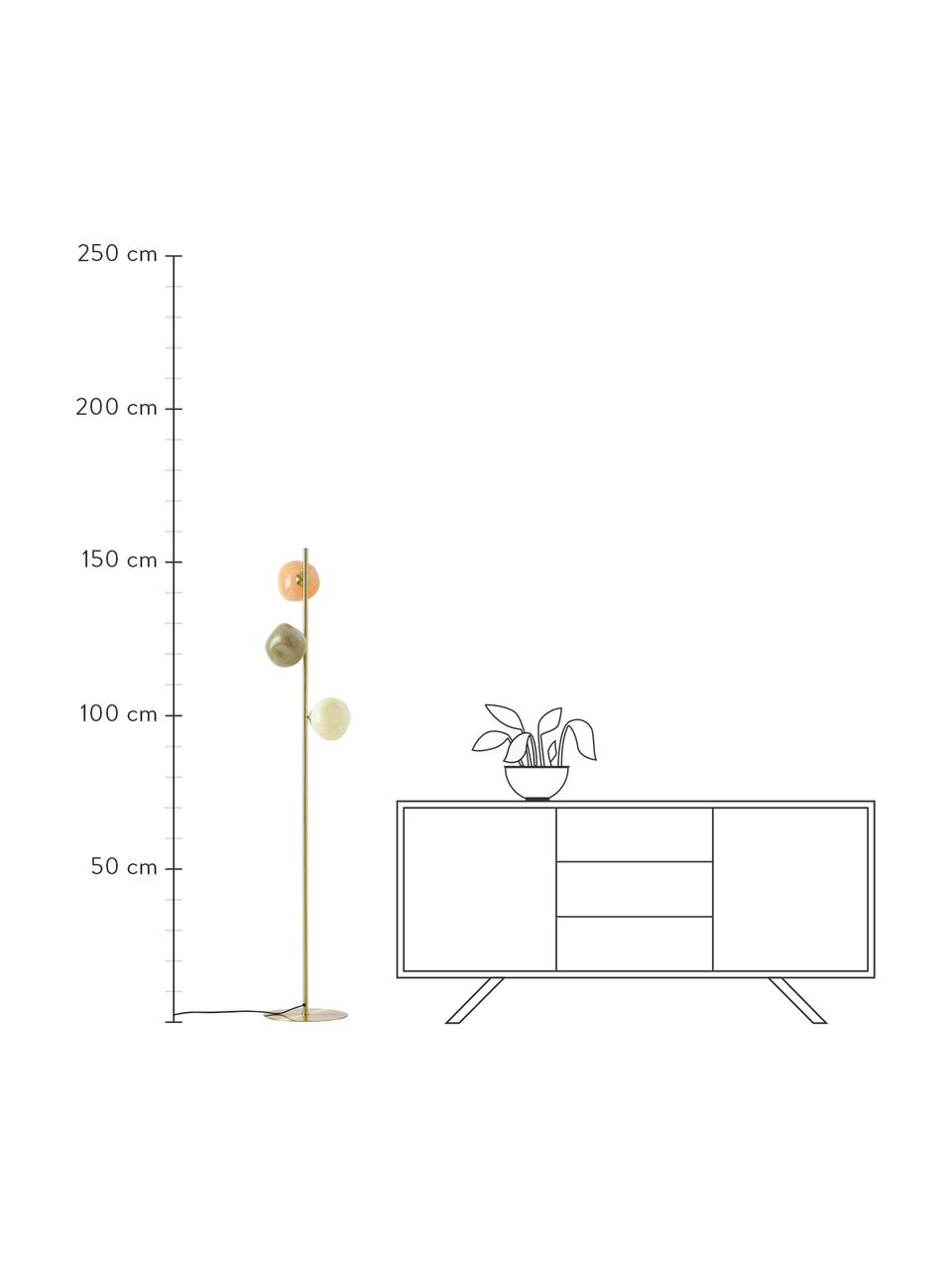 Vloerlamp Josie van opaalglas, Meerkleurig, Ø 28 x H 155 cm