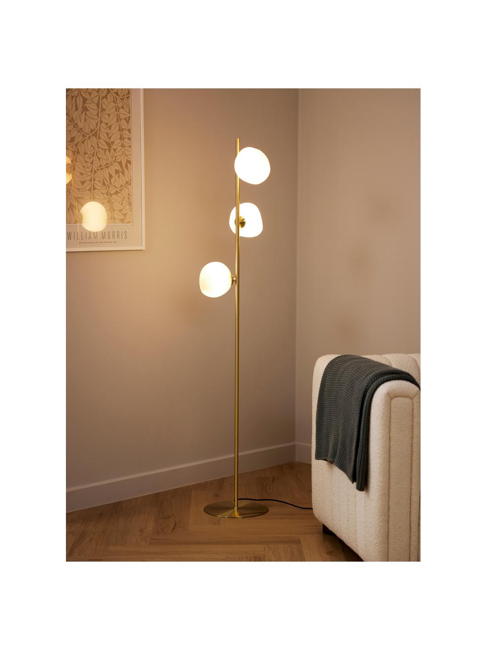 Vloerlamp Josie van opaalglas, Meerkleurig, Ø 28 x H 155 cm