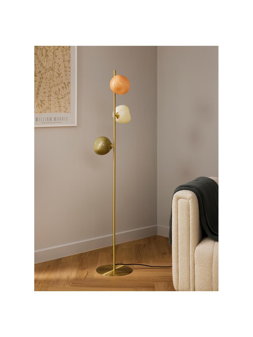 Vloerlamp Josie van opaalglas, Meerkleurig, H 155cm