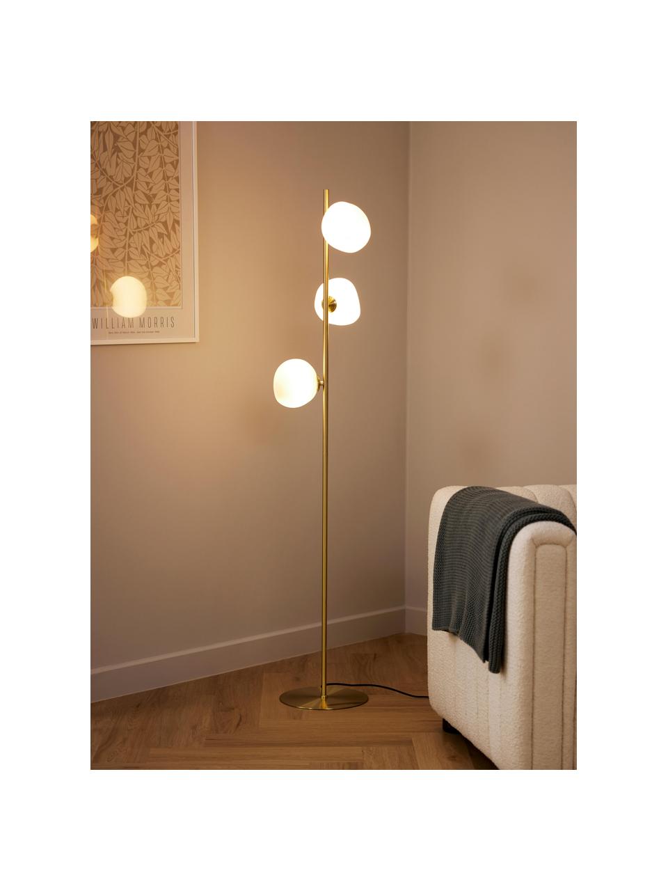 Lampada da terra in vetro opalino Josie, Paralume: vetro opalino, Multicolore, Alt. 155 cm