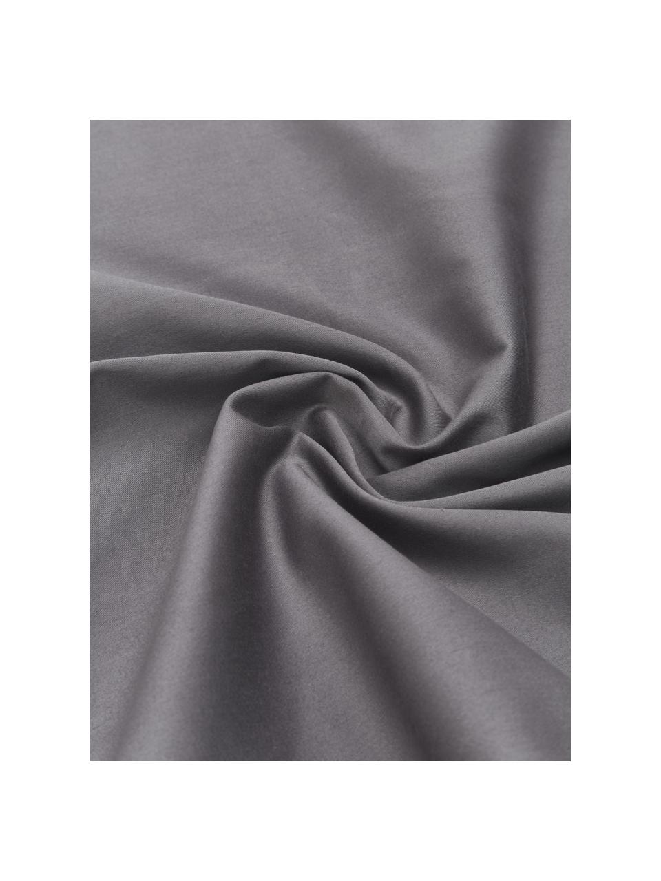 Funda nórdica de satén Premium, Gris oscuro, Cama 90 cm (155 x 220 cm)