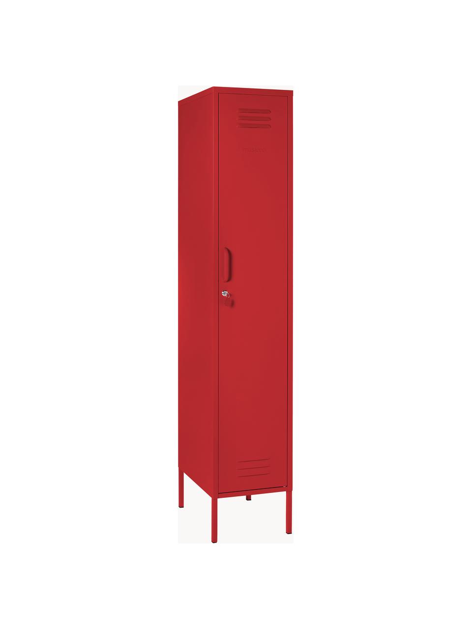 Kleiner Kleiderschrank The Skinny, Stahl, pulverbeschichtet, Rot, B 35 x H 183 cm