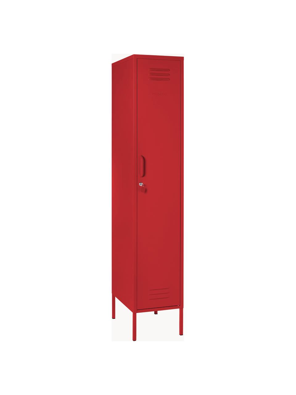 Petite armoire The Skinny, Acier, revêtement par poudre, Rouge, larg. 35 x haut. 183 cm