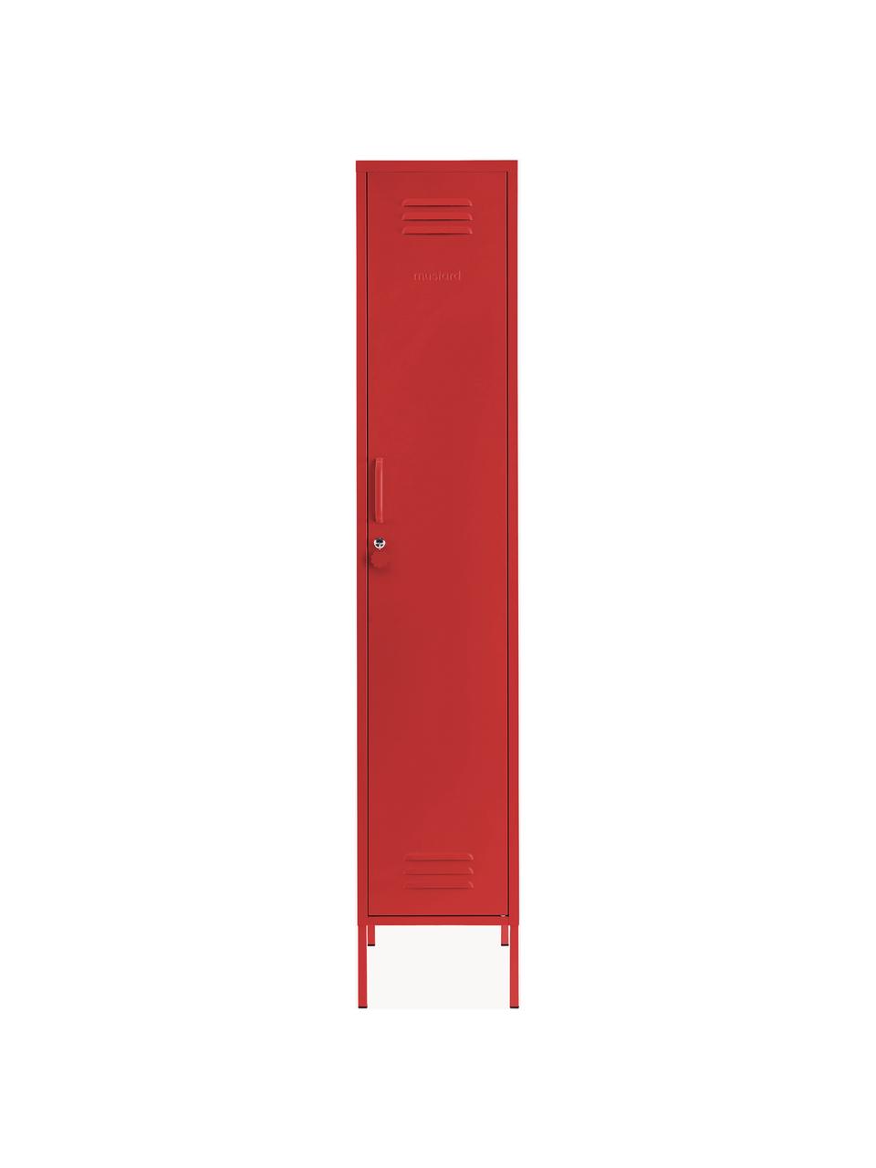 Kleine kledingkast The Skinny, Staal, gepoedercoat, Rood, B 35 x H 183 cm