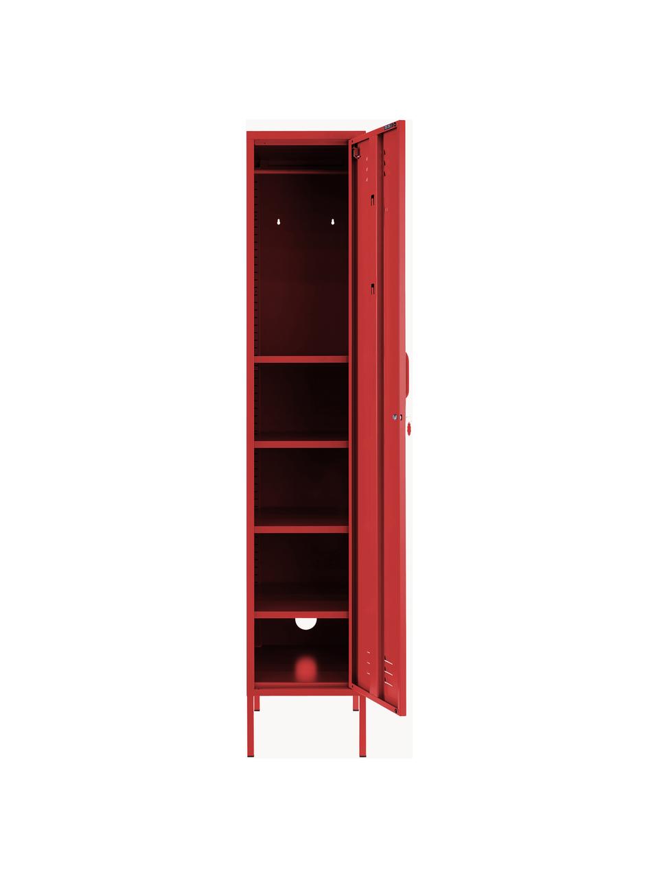 Armadietto The Skinny, Acciaio verniciato a polvere, Rosso, Larg. 35 x Alt. 183 cm