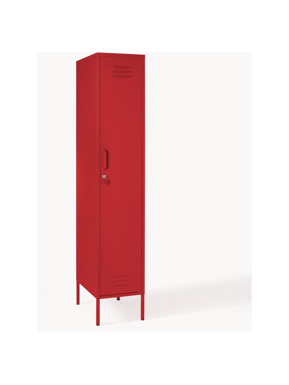 Armadietto The Skinny, Acciaio verniciato a polvere, Rosso, Larg. 35 x Alt. 183 cm