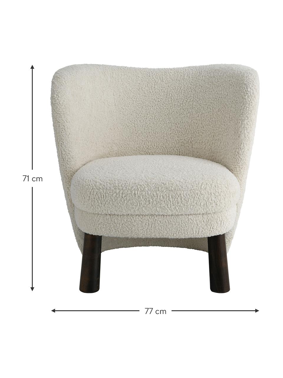Sillón cóctel de borreguillo Tress, Tapizado: 100 % poliéster, Estructura: madera de pino con certif, Borreguillo blanco, An 77 x F 80 cm
