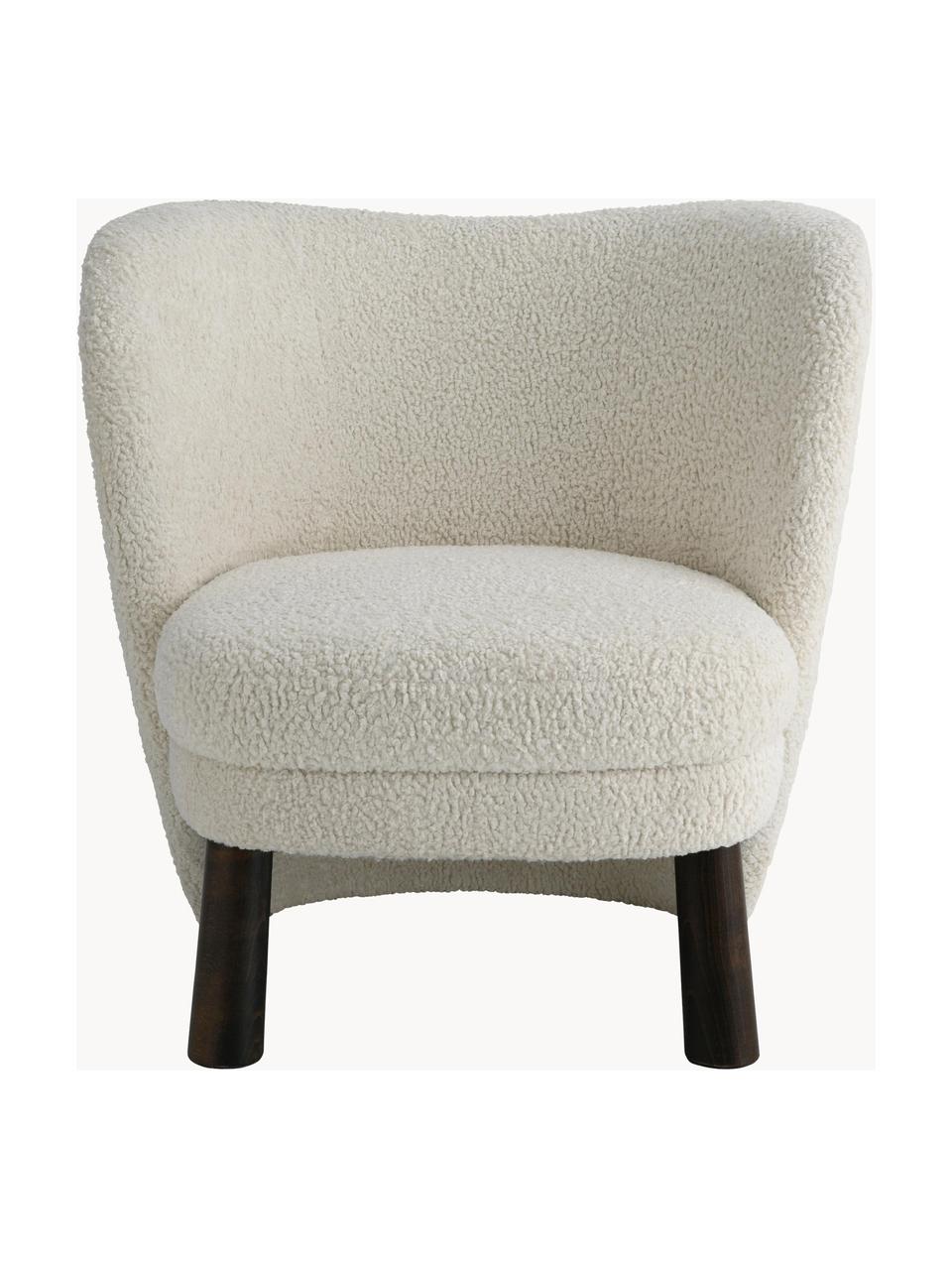 Fauteuil cocktail tissu peluche Tress, Peluche blanc, larg. 77 x prof. 80 cm