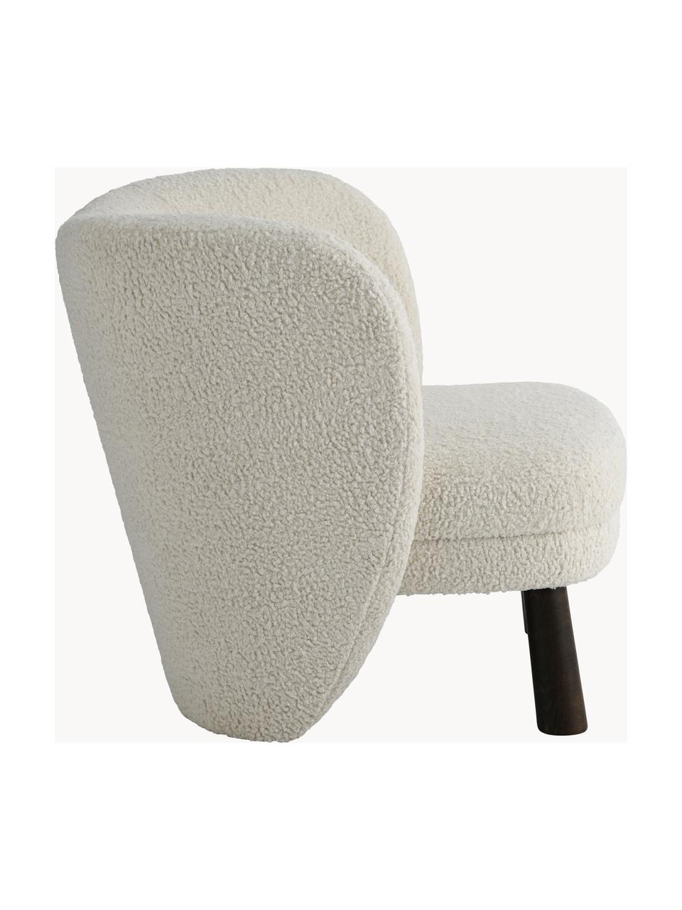 Teddy coctailfauteuil Tress, Bekleding: 100% polyester, Frame: grenenhout, FSC-gecertifi, Teddy wit, B 77 x D 80 cm