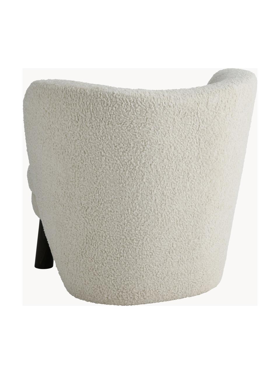 Teddy coctailfauteuil Tress, Bekleding: 100% polyester, Frame: grenenhout, FSC-gecertifi, Teddy wit, B 77 x D 80 cm