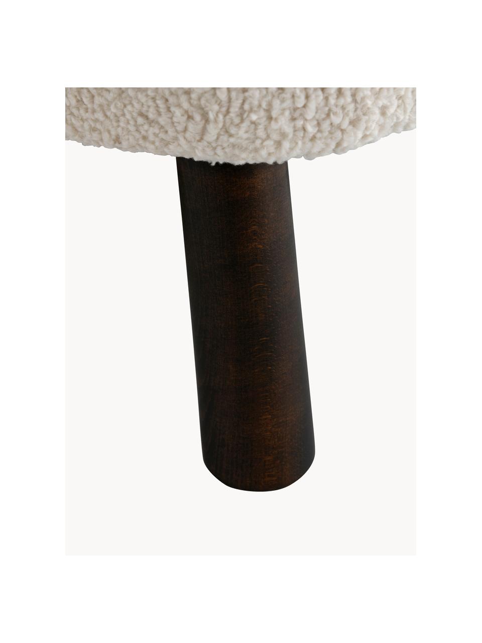 Teddy-Cocktailsessel Tress, Bezug: 100 % Polyester, Gestell: Kiefernholz, Sperrholz Di, Teddy Off White, Schwarz, B 77 x T 80 cm