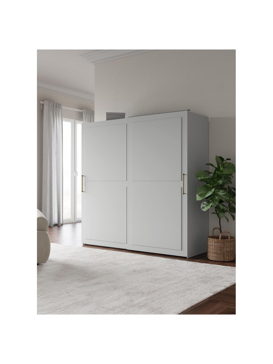 Armoire modulaire à portes coulissantes Charlotte, larg. 200 cm, plusieurs variantes, Gris, Basic Interior, larg. 200 x haut. 200 cm