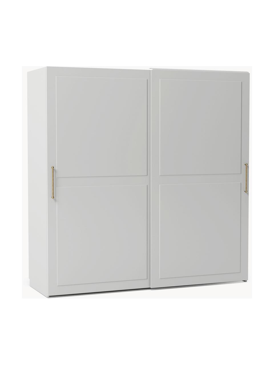 Armario modular Charlotte, 2 puertas correderas (200 cm), diferentes variantes, Estructura: tablero aglomerado revest, Gris, Interior Basic (An 200 x Al 200 cm)