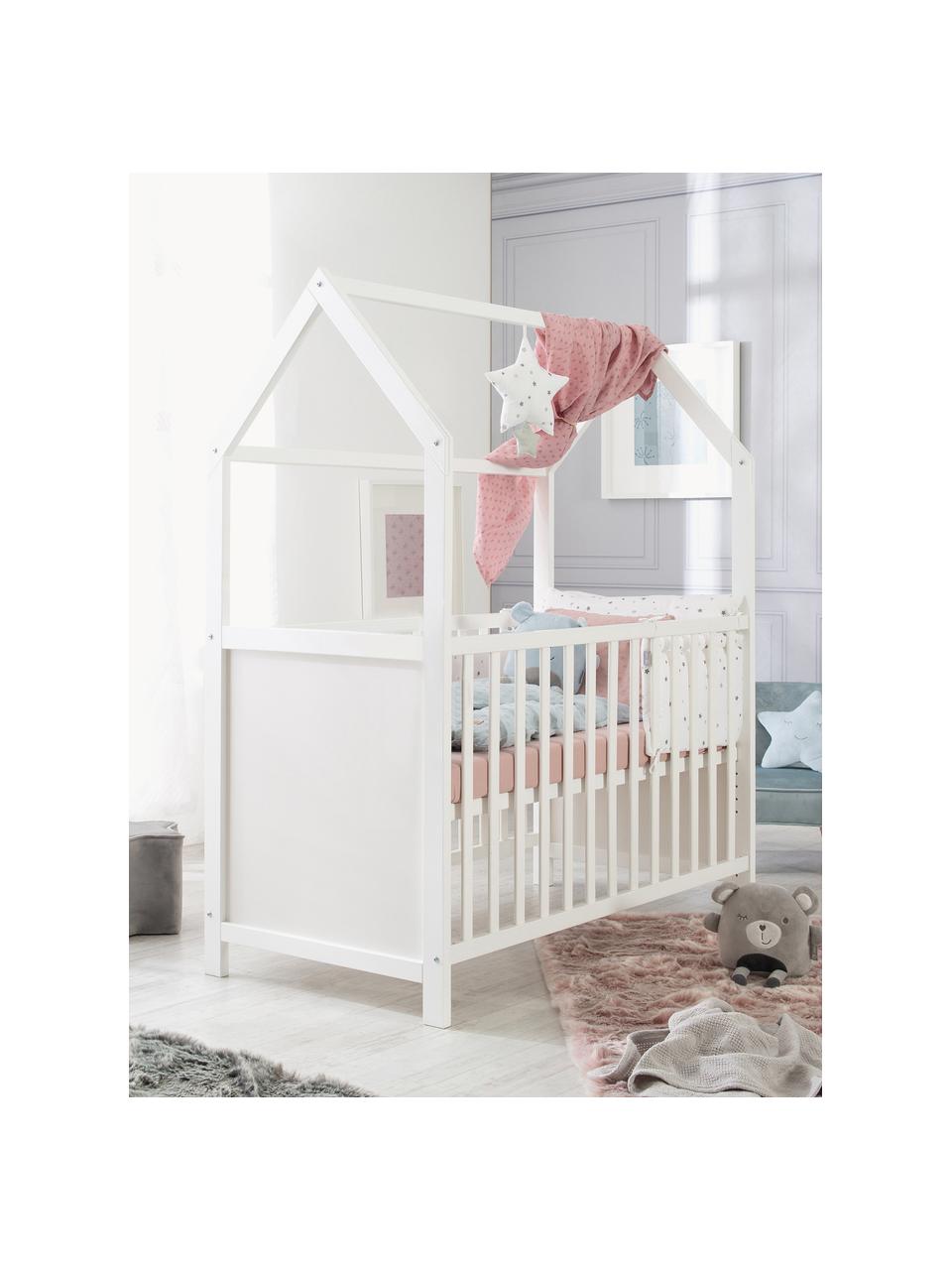 Höhenverstellbares Kinder-Hausbett Style, in verschiedenen Grössen, Rahmen: Schichtholz, Mitteldichte, Weiss, B 60 x L 120 cm