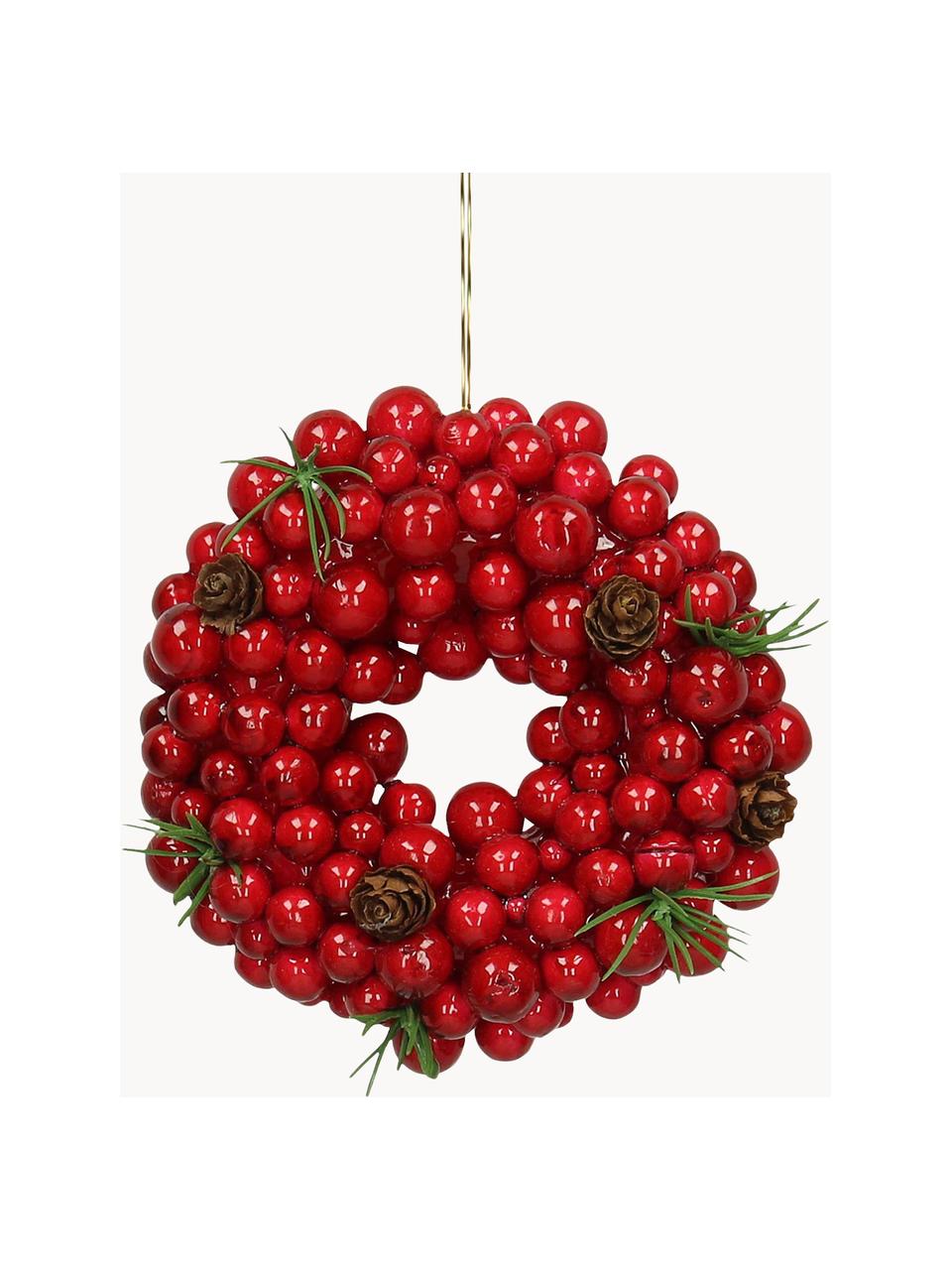 Ozdoba choinkowa Wreath, 2 szt., Czerwony, zielony, brązowy, Ø 11 cm