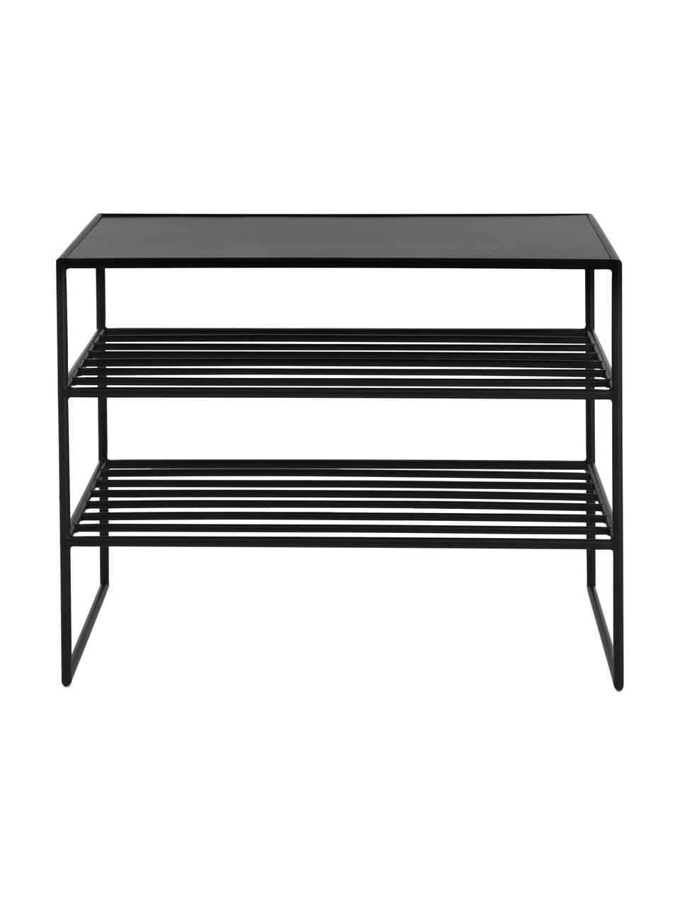 Zapatero de metal Bench, Metal recubierto, Negro, An 65 x Al 50 cm