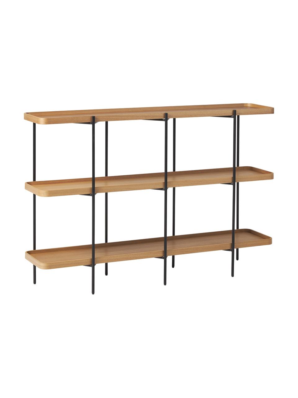 Estantería de madera y metal Renee, Estantes: tablero de fibra de densi, Estructura: metal con pintura en polv, Madera de fresno, An 150 x Al 100 cm