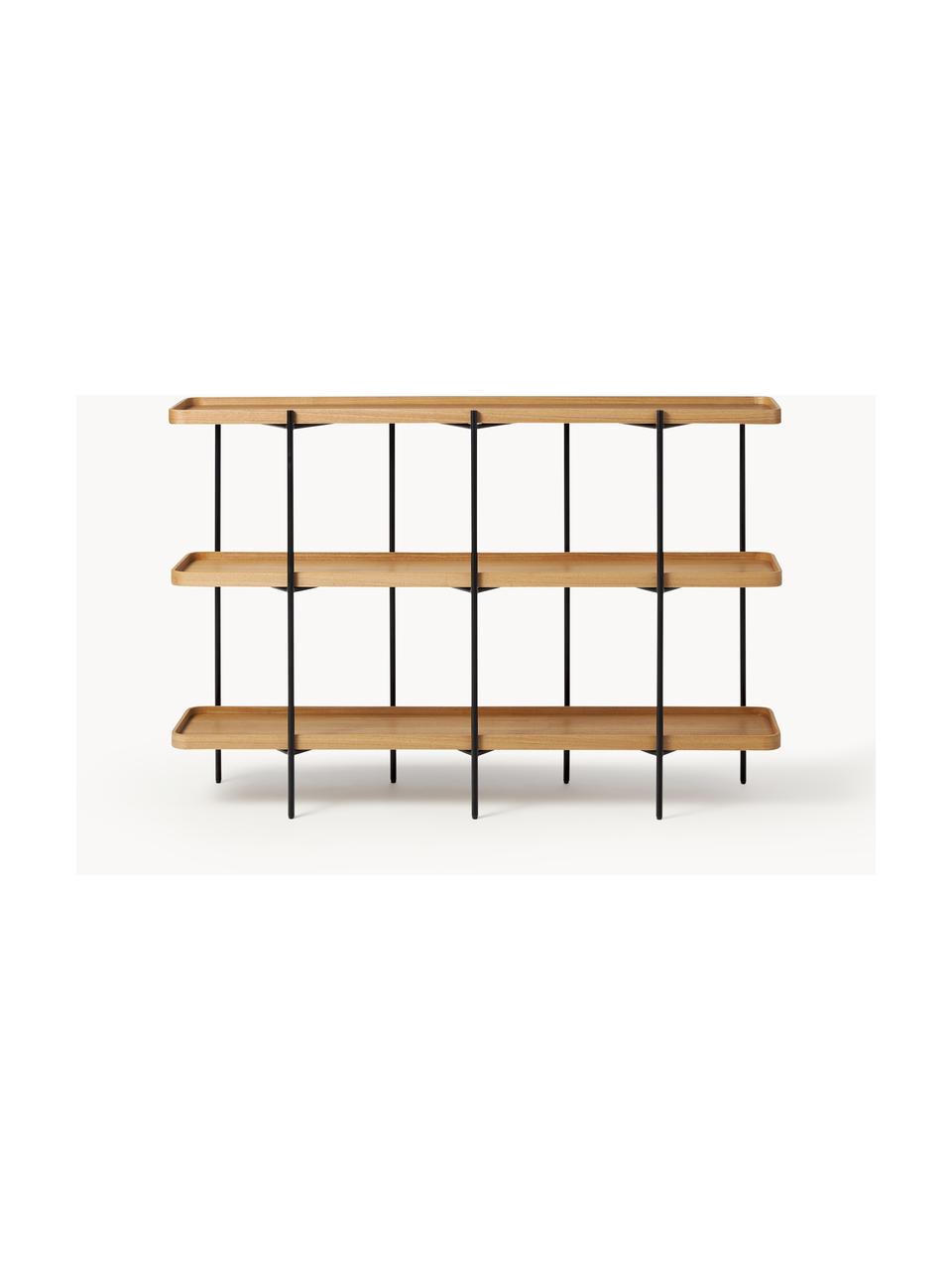 Houten wandrek Renee, Frame: gepoedercoat metaal, Essenhout, B 150 x H 100 cm