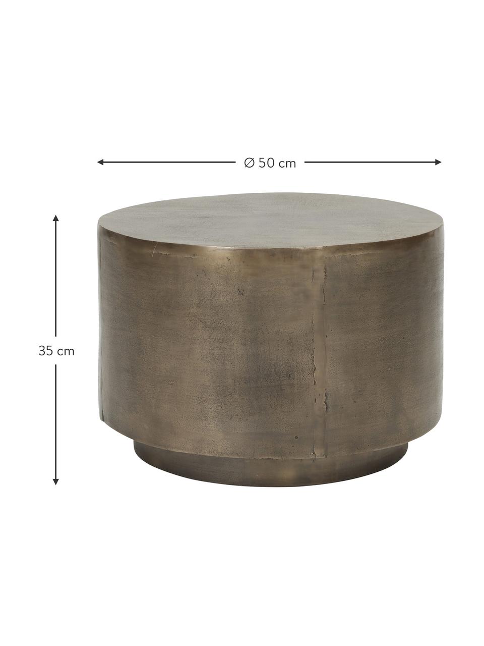Mesa de centro redonda Rota, Aluminio recubierto, tablero de fibras de densidad media (MDF), Latón, Ø 50 cm
