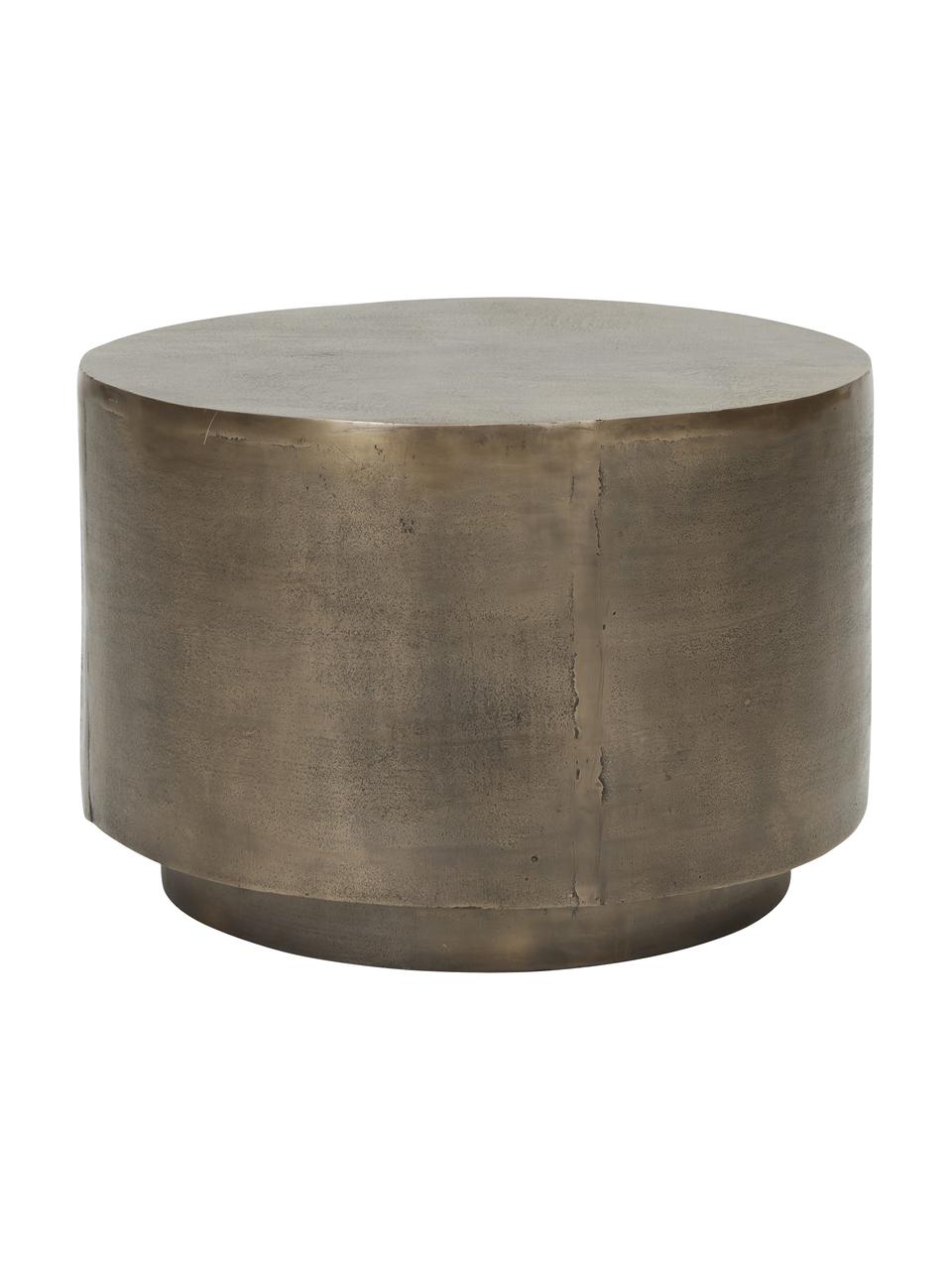 Ronde salontafel Rota met antieke afwerking, Aluminium, gecoat, vezelplaat met MDF, Messingkleurig, Ø 50 cm