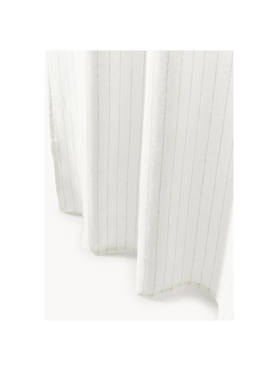 Cortinas semitransparente con multibanda Birch, 2 uds., 100% lino, Blanco, An 130 x L 260 cm