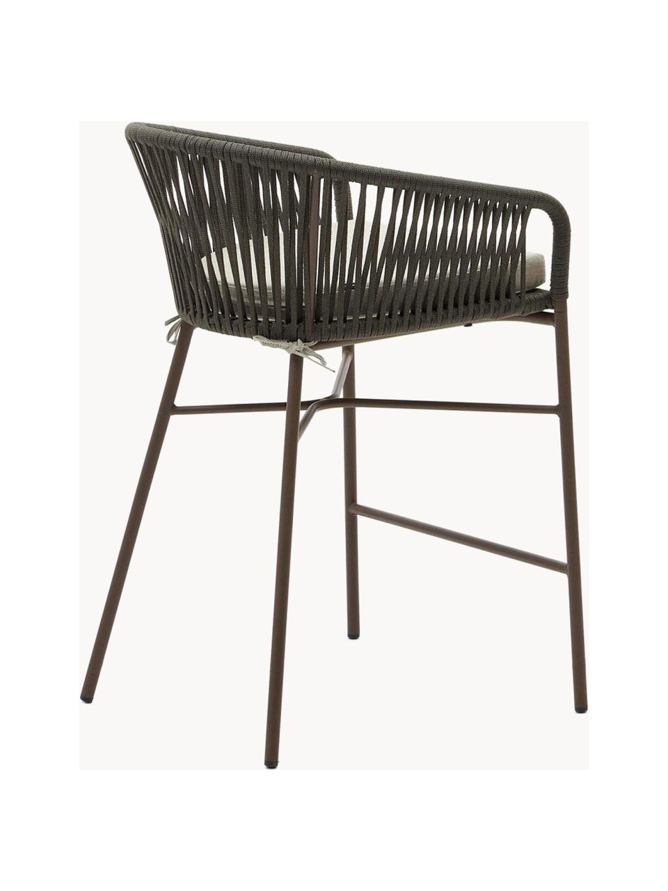 Zahradní barové židle Yanet, 2 ks, Světle béžová, olivová, Š 55 cm, V 85 cm