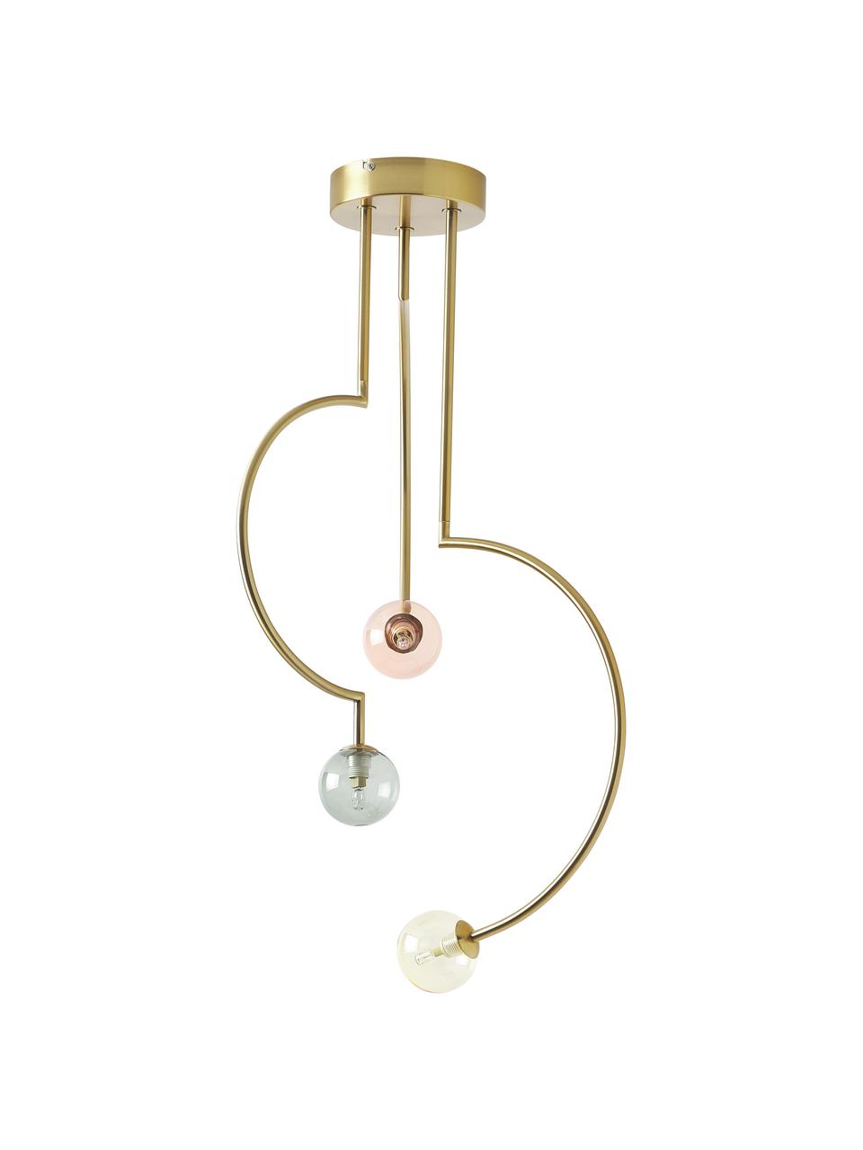 Lampa wisząca Aglaia, Odcienie złotego, odcienie pastelowe, Ø 45 x W 81 cm