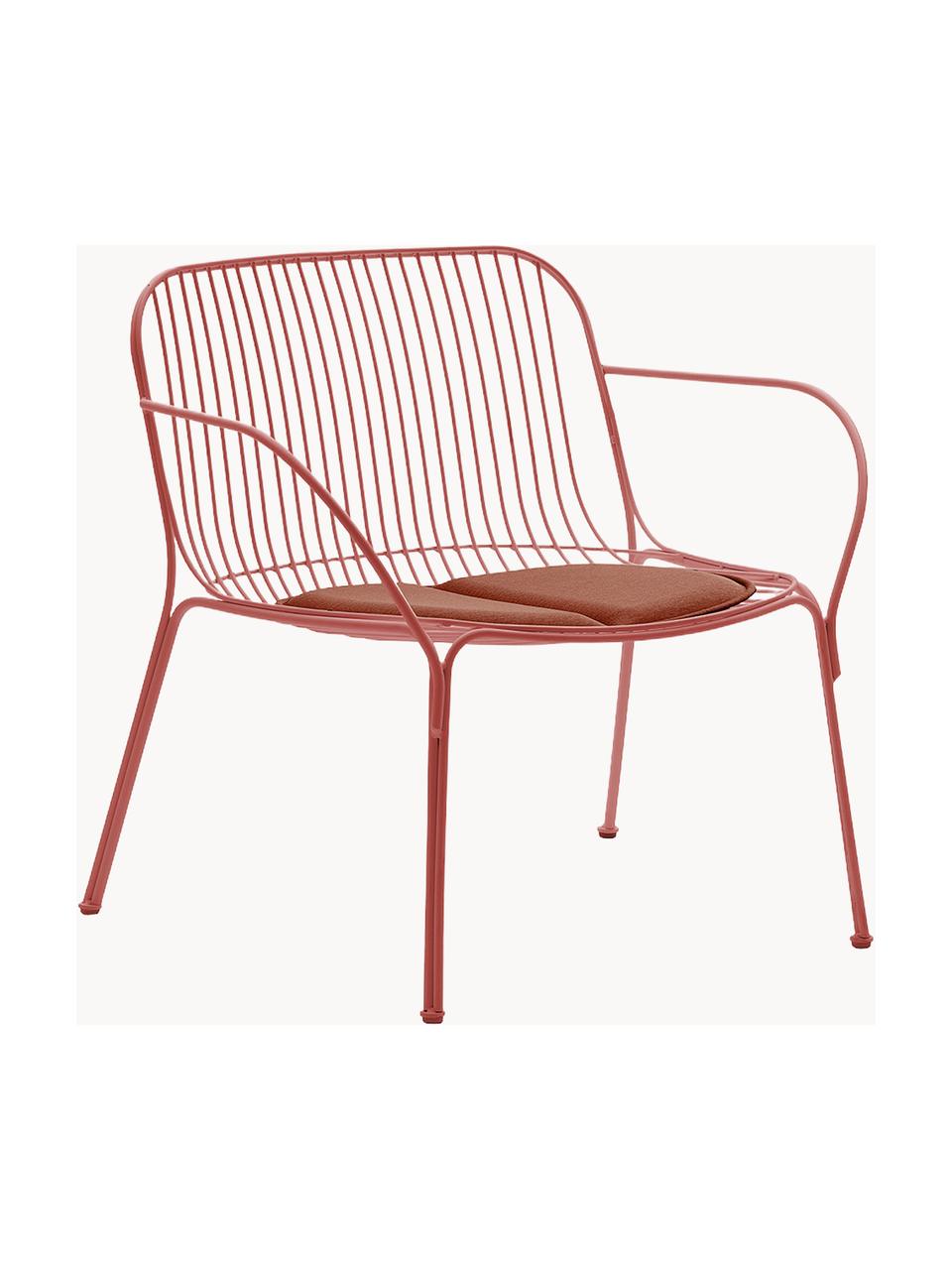 Fauteuil de jardin Hiray, Acier galvanisé, laqué, Rouge rouille, larg. 73 x prof. 65 cm