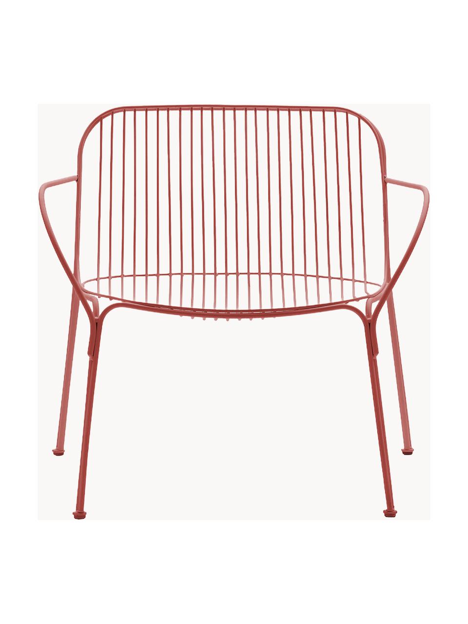 Fauteuil de jardin Hiray, Acier galvanisé, laqué, Rouge rouille, larg. 73 x prof. 65 cm