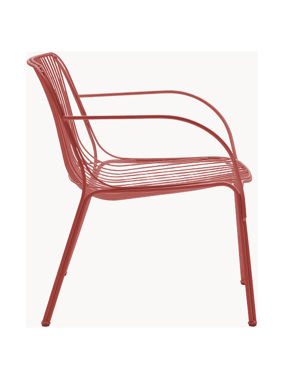 Sillón para exterior Hiray, Acero galvanizado pintado, Rojo cobrizo, An 73 x F 65 cm