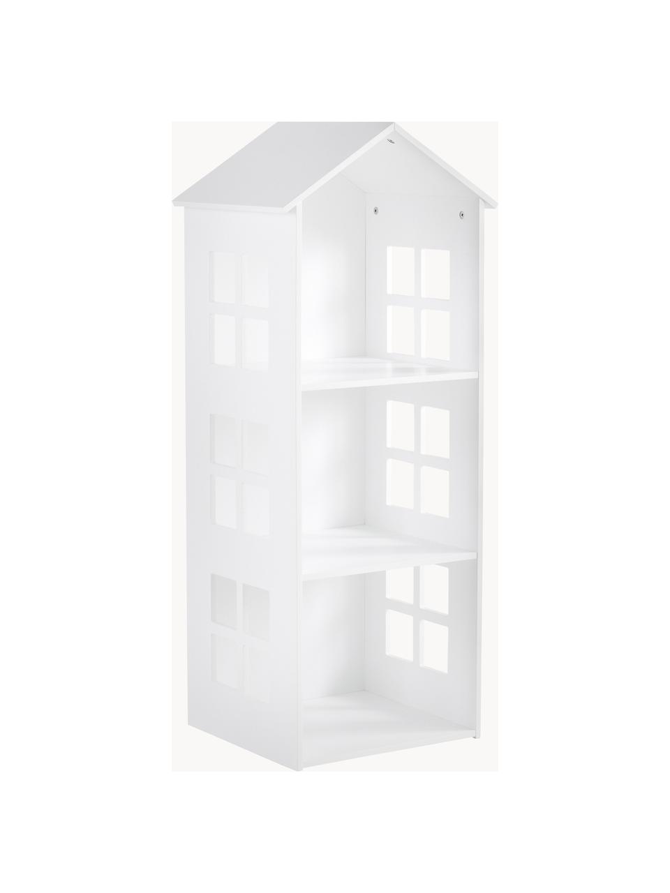 Libreria per bambini Sevilla, Pannello di fibra a media densità (MDF) rivestito, Legno laccato bianco, Larg. 40 x Alt. 117 cm