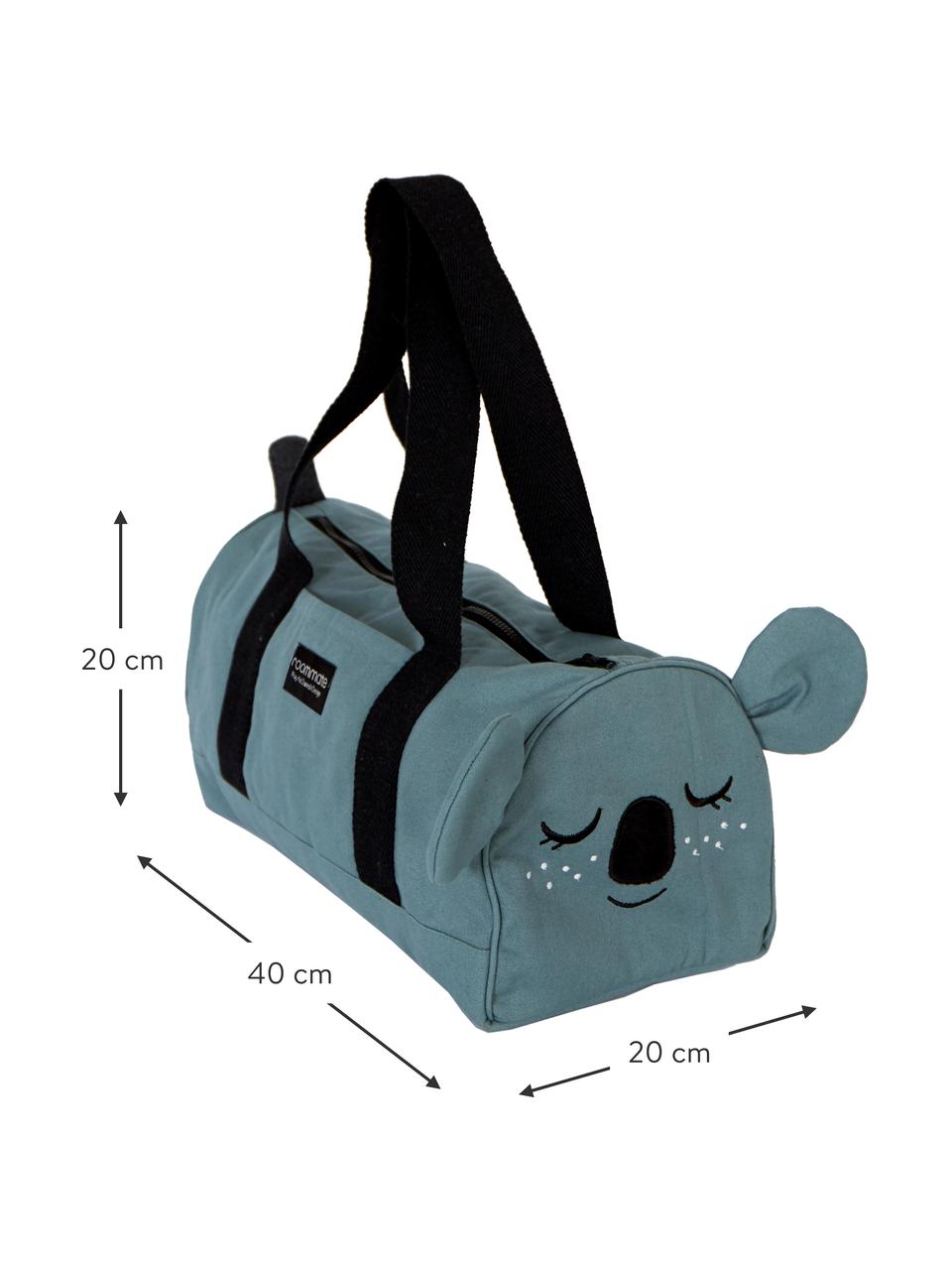 Bolsa bandolera Koala, 100% algodón ecológico con certificado GOTS, Gris azulado, An 40 x Al 20 cm