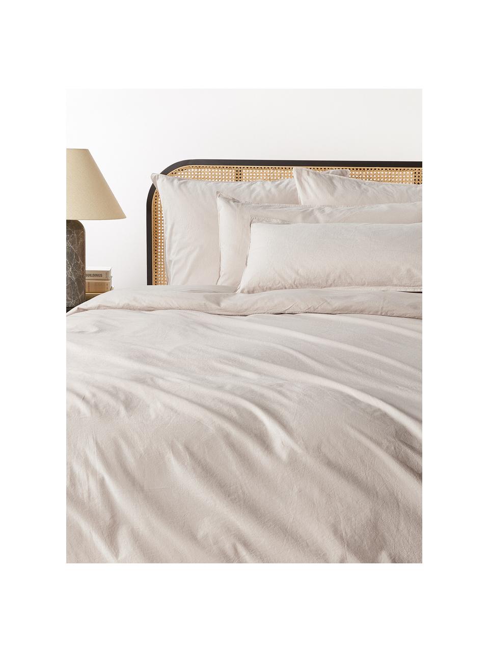 Funda de almohada de percal lavado Debbie, Beige claro, An 45 x L 110 cm