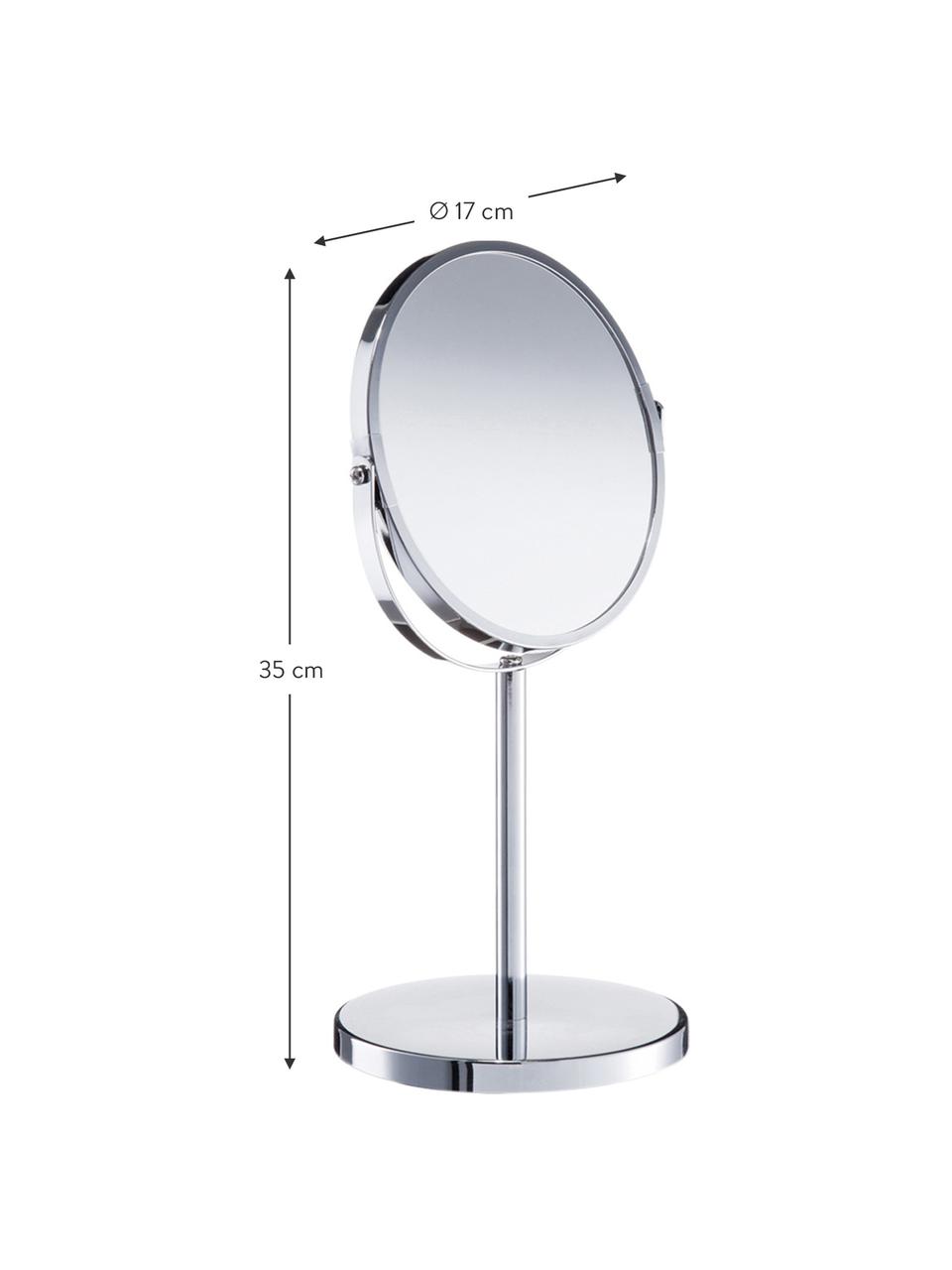 Okrúhle kozmetické zrkadlo so zväčšovaním Flip, Strieborná, Ø 17 x V 35 cm