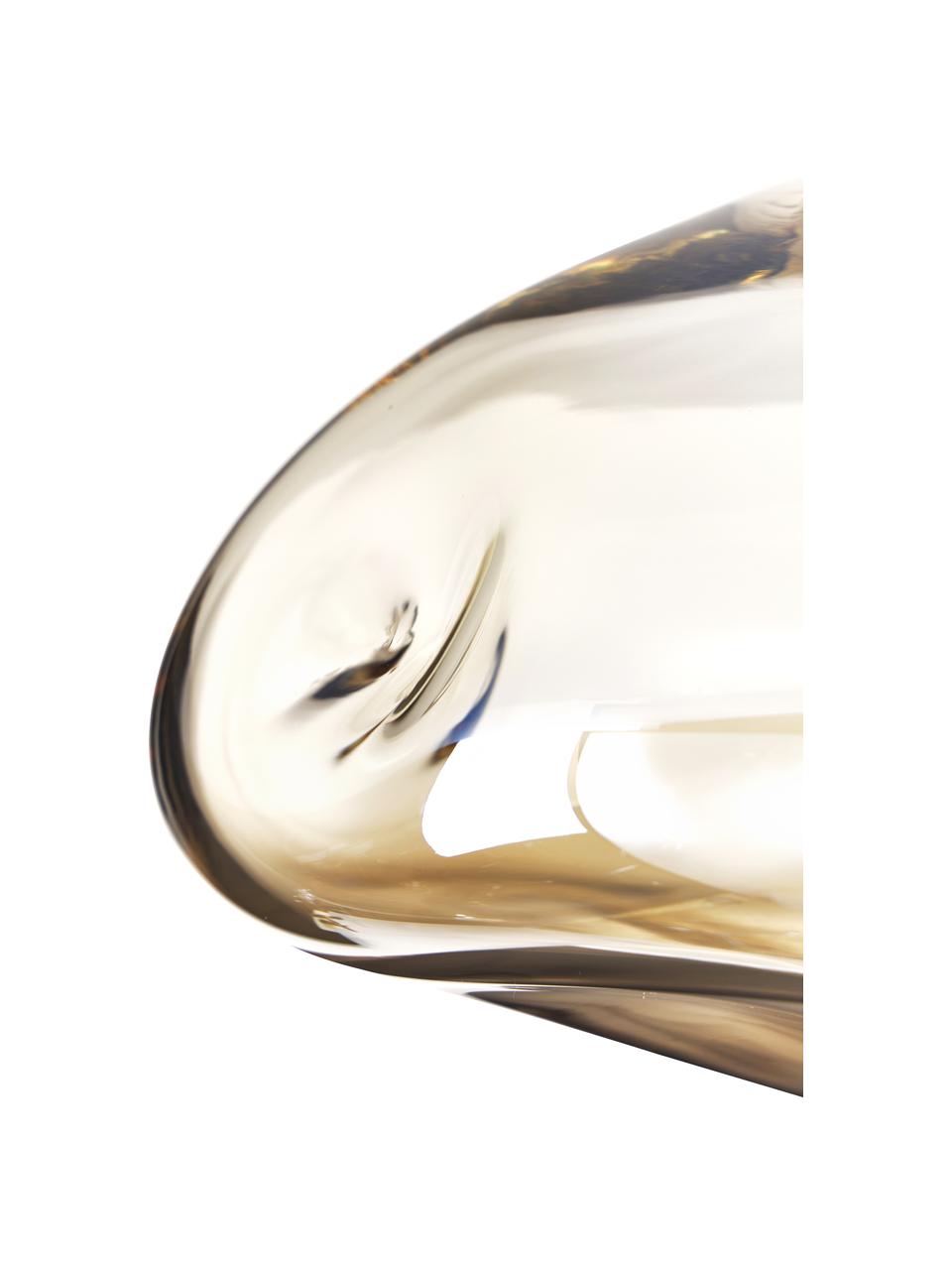 Plafoniera in vetro color champagne Amora, Paralume: vetro, Baldacchino: metallo spazzolato, Champagne, ottone, Ø 35 x Alt. 28 cm