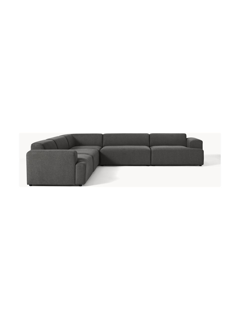 Canapé d'angle XL Melva, Tissu anthracite, larg. 458 x prof. 220 cm