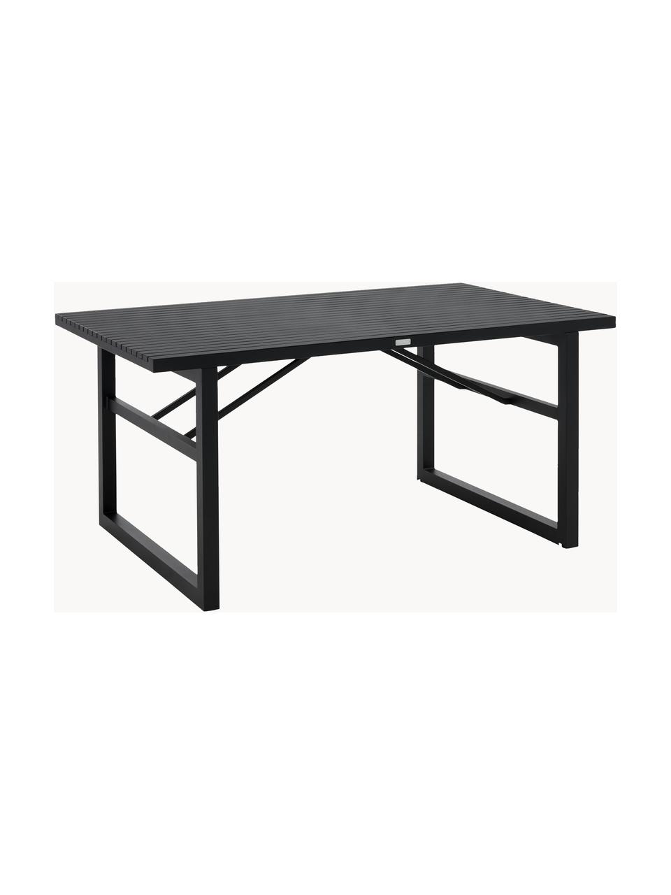 Table de jardin noire Vevi, 160 x 90 cm, Aluminium, revêtement par poudre, Noir, larg. 160 x prof. 90 cm